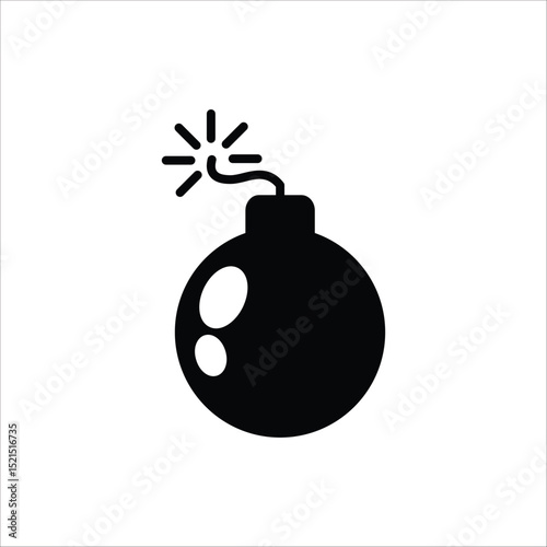 Bomb icon. Bomb line and glyph icon. Vector illustration on white background.