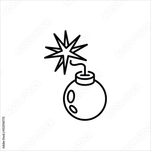 Bomb icon. Bomb line and glyph icon. Vector illustration on white background.