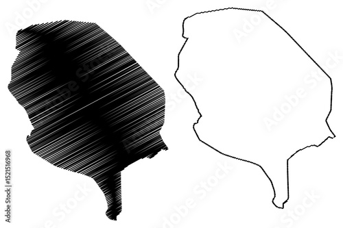 La Paz City (Plurinational State of Bolivia, Pedro Domingo Murillo Province) map vector illustration, scribble sketch City of Nuestra Senora de La Paz or Chuqi Yapu map
