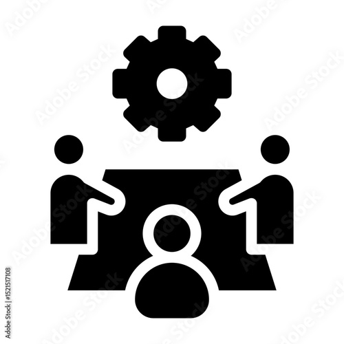 Meeting Vector Glyph Icon Design