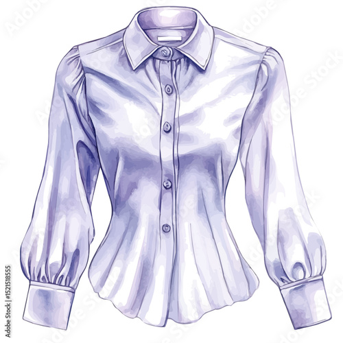 Formal Blouse, watercolor illustration vector, high quality, isolated on a white background.