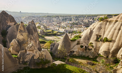 Panorama of Goreme town in Cappadocia, Turkey