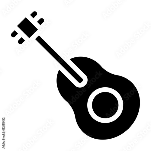 Brazilian Guitar Vector Glyph Icon Design