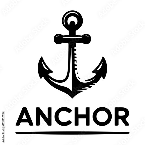 A traditional nautical anchor sing vector.