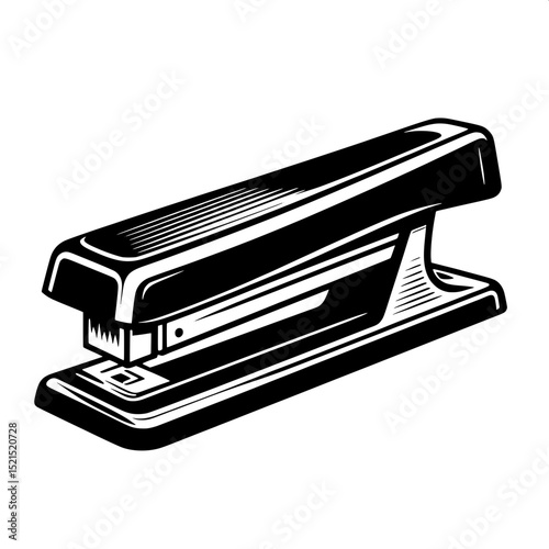 Black and White SVG of a Stapler