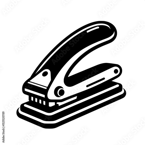 Black and White SVG of a Hole Punch Machine
