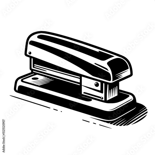 Black and White SVG of a Stapler