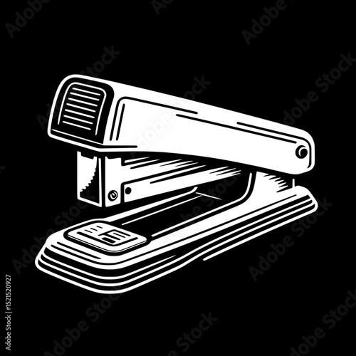 Black and White SVG of a Stapler