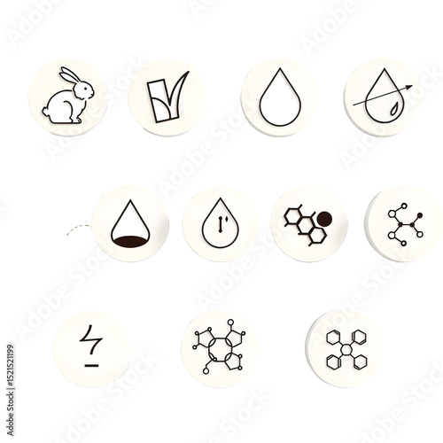 awareness about chemical, set of icons for web design, natural, chemical, therapy, aromatherapy