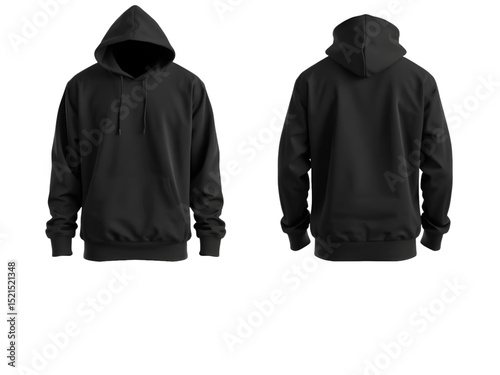 sweater hoddie, front and back, mockup, black, design, concept, 