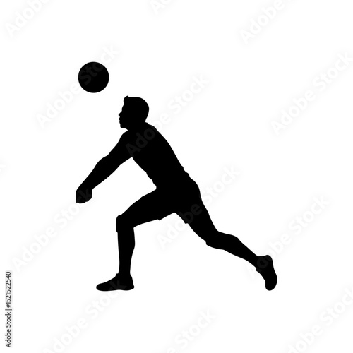 Volleyball silhouette icon vector flat design on white background