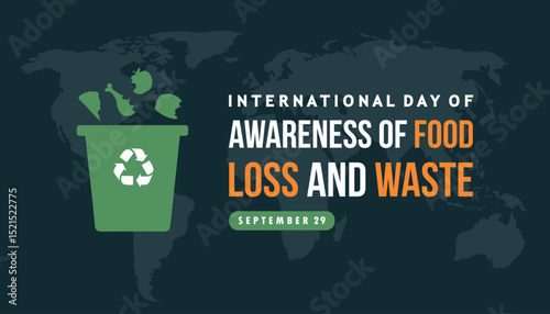 international day of awareness of food loss and waste vector concept design