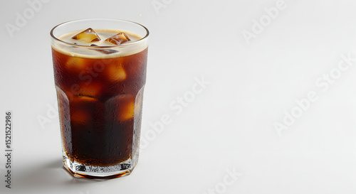 glass of cola with ice