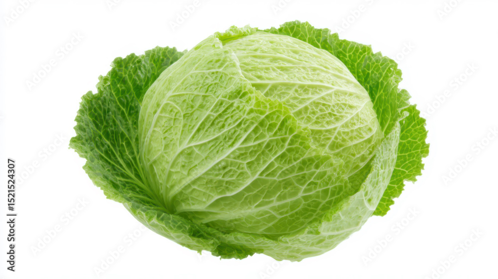 Fototapeta premium A single cabbage, isolated on a white background