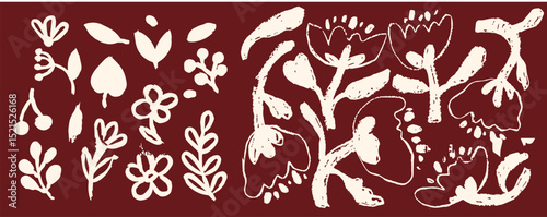 Hand-Drawn Botanical Clipart Collection


Set of hand-drawn botanical elements in a bold, organic ink style. Includes leaves, branches, and floral sketches—ideal for vintage branding, packaging, invit