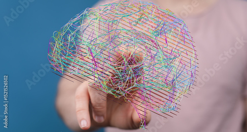Εκτύπωση καμβά Abstract colorful brain illustration
