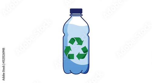 Recycle PET bottle icon on white, recycling plastic 