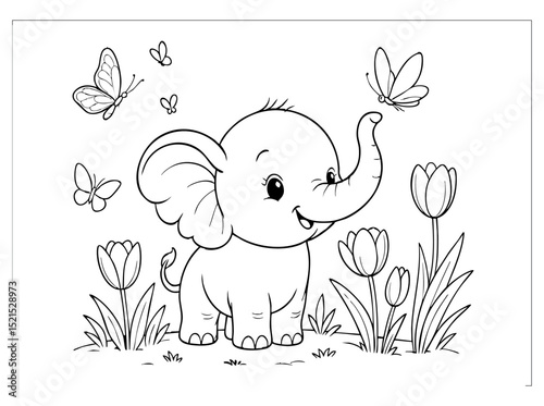 Hand Draw Cute Animal, Student, Kids, School Coloring Book Illustrations