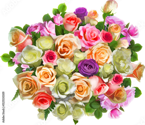 vivid bouquet of roses