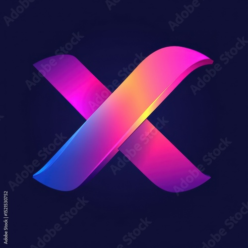 Colorful abstract design featuring intertwined shapes on a dark background illuminated at night