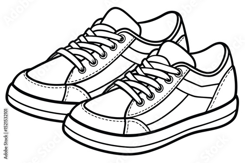 Classic Canvas Sneakers A Fashionable Footwear Illustration