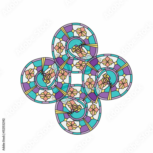 Abstract geometric seamless pattern mandala background wallpaper