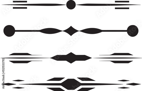 Modern Decorative Line Dividers and Text Separator Vector Set