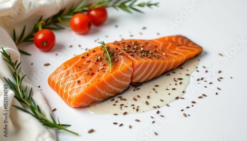 Delicious Refined Salmon Dish Cozy Kitchen Food Photography Warm Atmosphere Close-Up Culinary Art