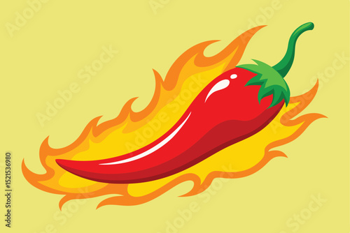 Fiery Hot Chili Pepper A Spicy Illustration