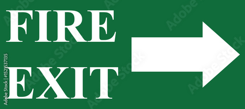 Important notice showing the exit route in case of emergency fire