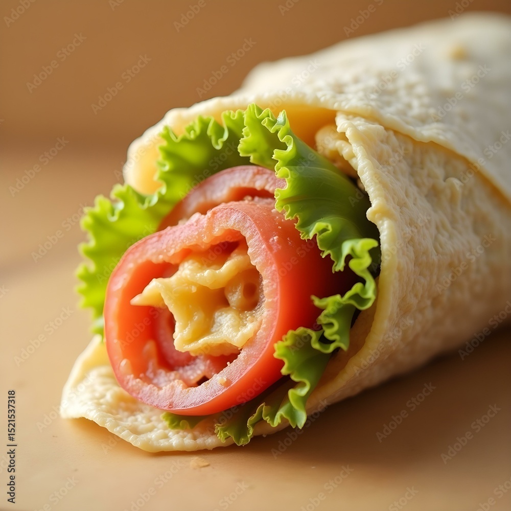 Obraz premium Sandwich Wrapper Mockup in Deli Environment – Food Packaging Branding