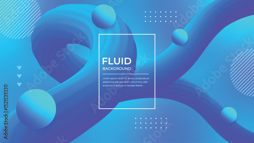 Fluid background design featuring vibrant blue and purple waves and geometric shapes for a modern aesthetic
