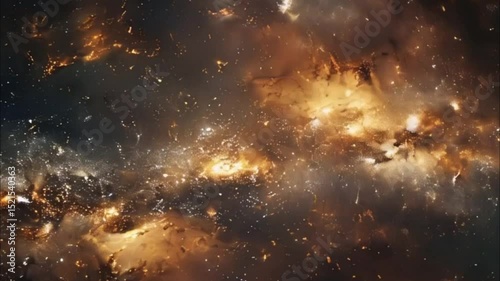 Planets gather in the solar system amidst glowing stars in a vibrant cosmic atmosphere