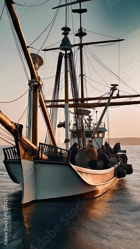 Fishing boat with fresh catch of fish