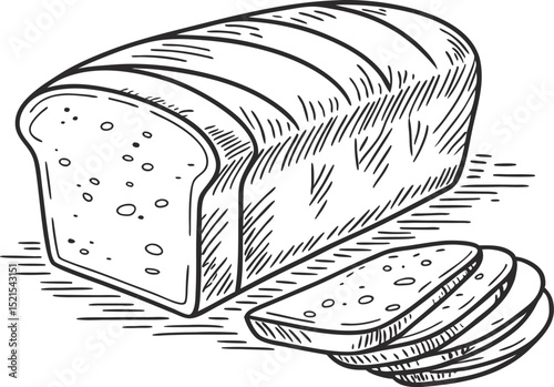 Sliced Loaf: A freshly sliced loaf of bread, a timeless symbol of nourishment and comfort, rests invitingly.
