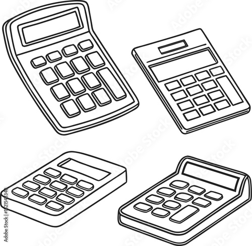 set of calculator, A set of versatile calculator icons perfect for financial apps, branding websites, or educational materials design projects These scalable graphics are easily customizable