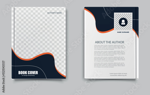 Modern Book Cover Mockup. Corporate poster or cover with liquid form business. Annual report, book or catalog cover.