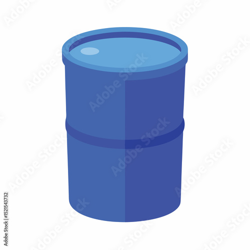 Barrel of blue color isolated on white background, oil drum