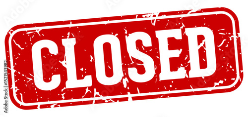 closed rectangular sign. closed stamp