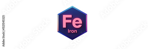 Neon 3D Hexagonal Icon Featuring 