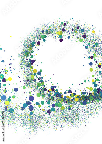 Multicolor confetti abstract background with a lot of falling pieces, isolated on a white background. Festive decorative tinsel element for design