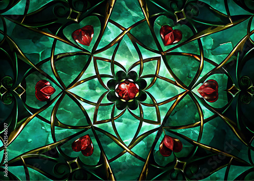  Emerald & Gold Mystique: Glimmering Lotus & Geometric Art Collection 