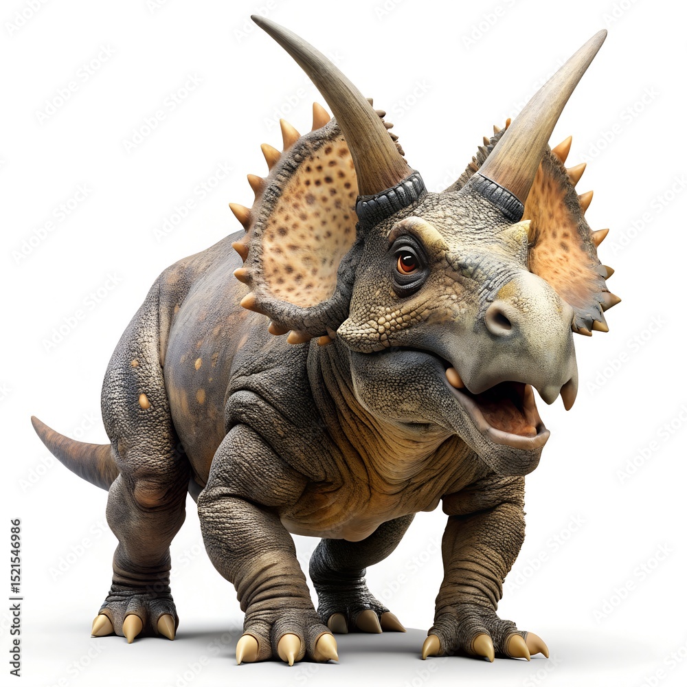 Fototapeta premium Triceratops Horridus Clean on White Background