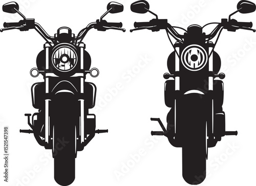 Motorcycle Front View Outline icon vector illustration