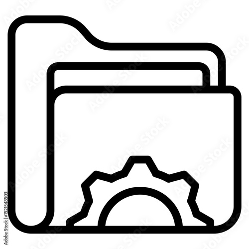 folder settings line icon