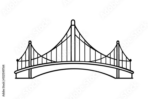 Simple line drawing of a suspension bridge icon
