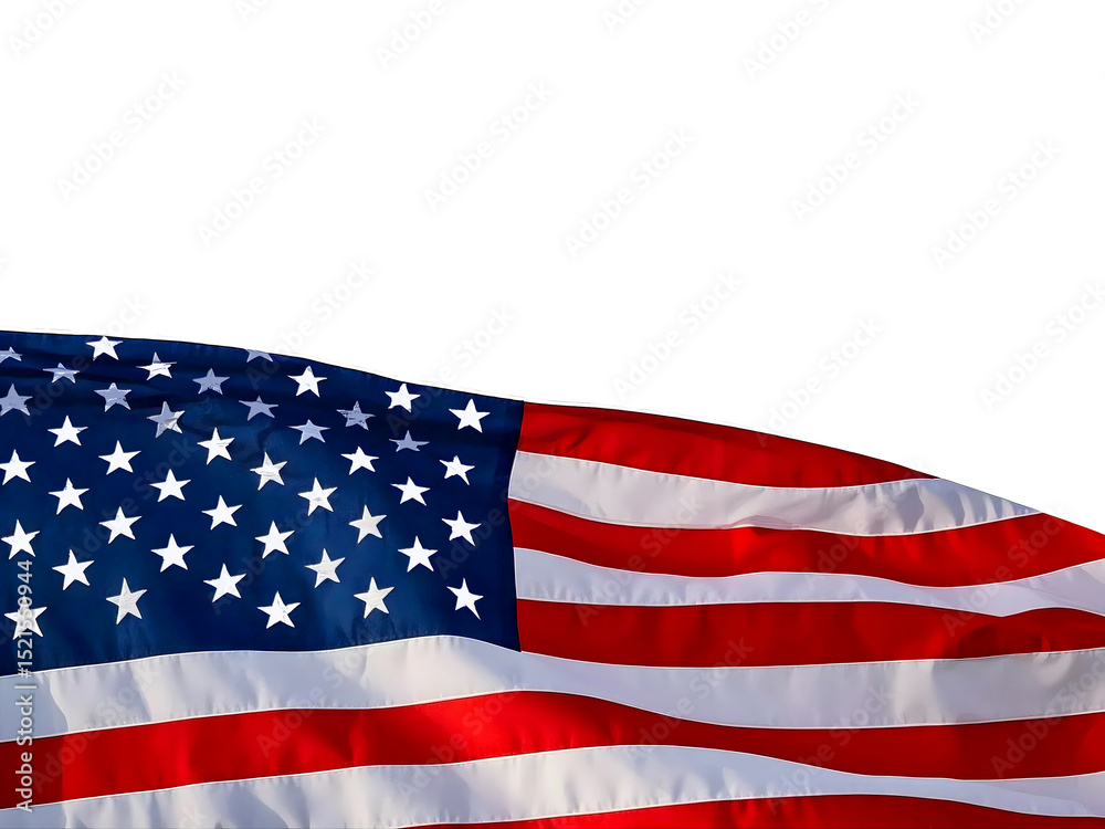 Fototapeta premium The United States flag in white background. For US Memorial Day.