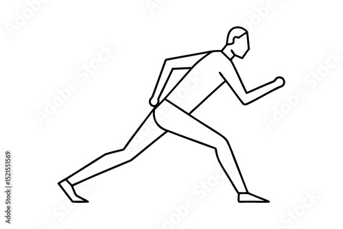Line drawing of a person running fast athletic sprinting