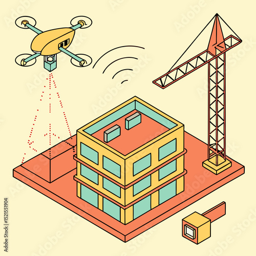 Construction Drone Surveying Building Site