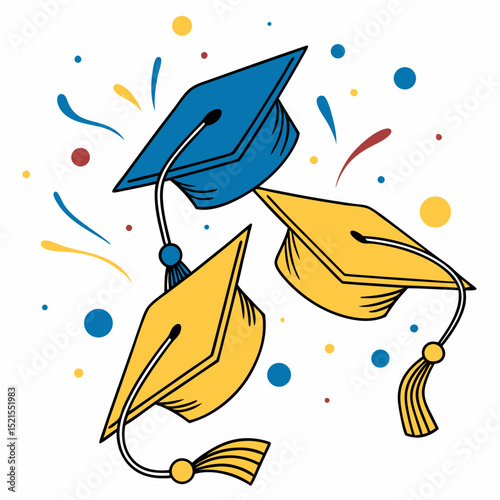 Graduation Caps Celebration Academic Success